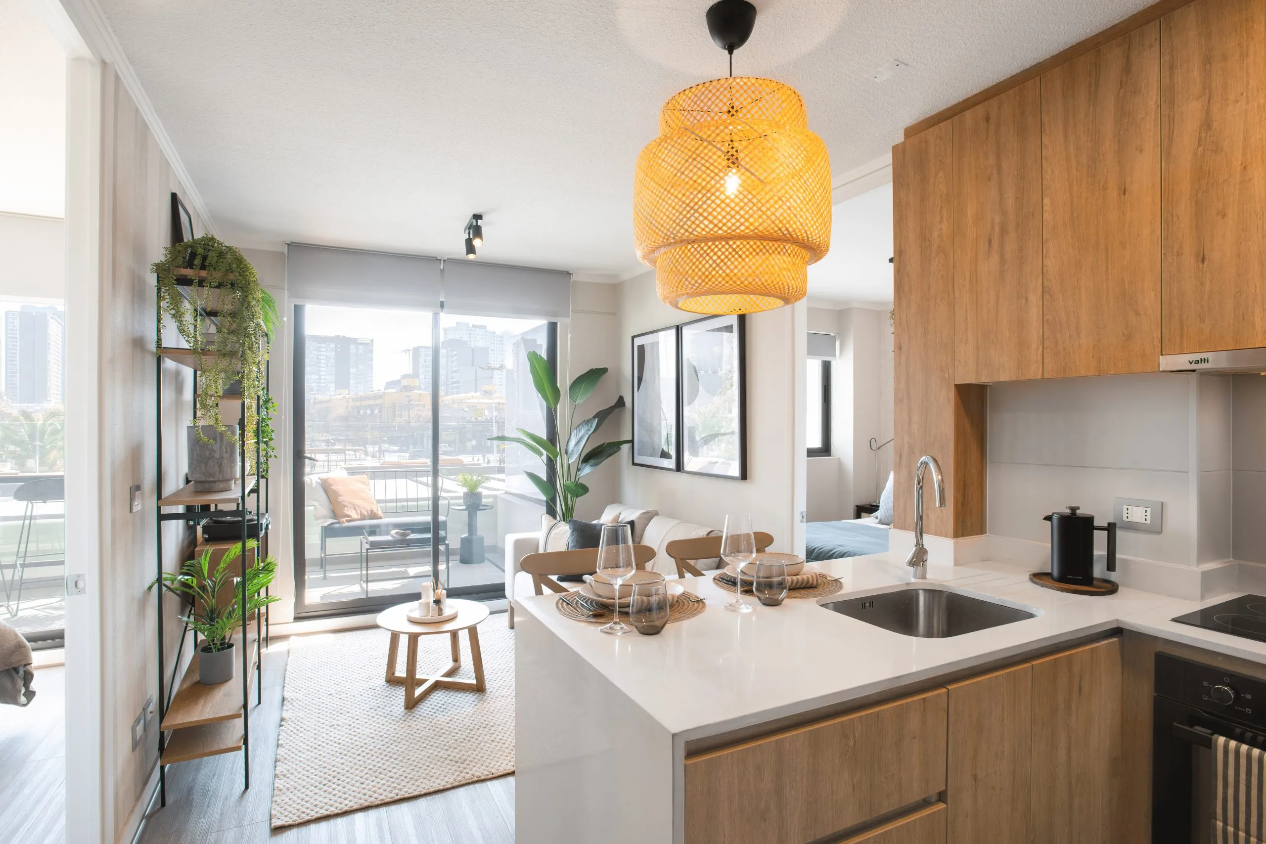 Living comedor y cocina de un departamento Somma